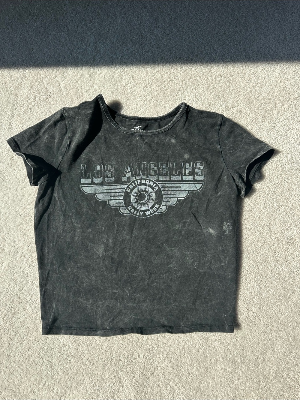 Hollister Black Graphic 'Los Angeles' Short Sleeve Tee